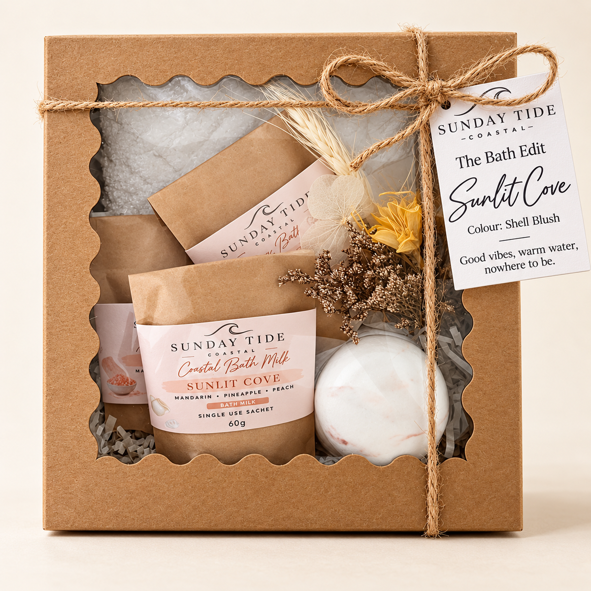 The Bath Edit with Shore Pebble Pot - Shell Blush