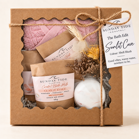 The Bath Edit with Shore Pebble Pot - Shell Blush