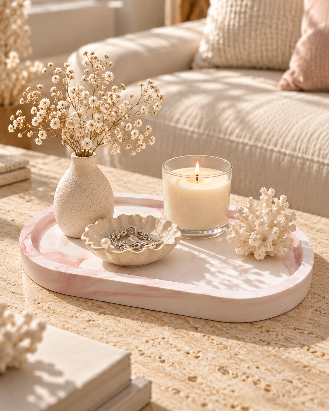 Harbour Tray - Shell  Blush