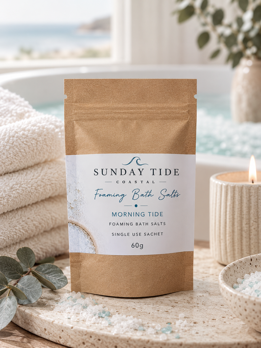 Luxury Foaming Bath Salts – Single Use Sachet | Coastal Scent Handmade Australia