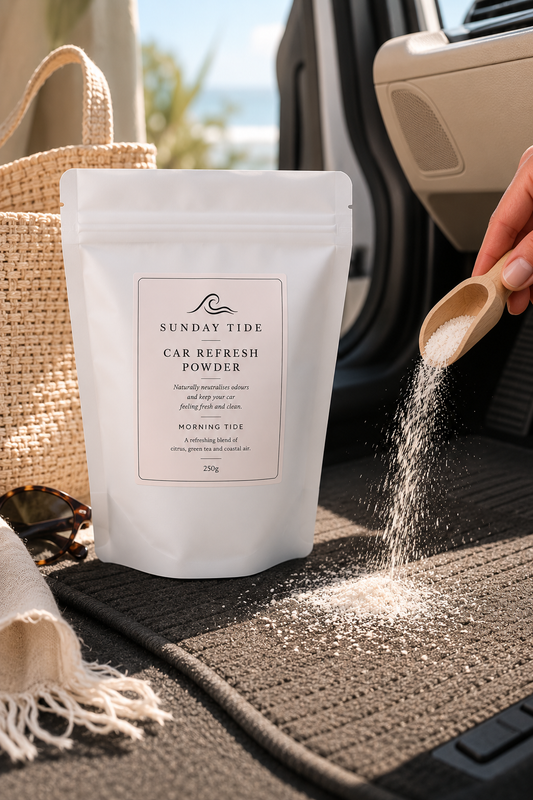 Natural Car Refresh Powder – Morning Tide | Odour Eliminator Handmade Australia