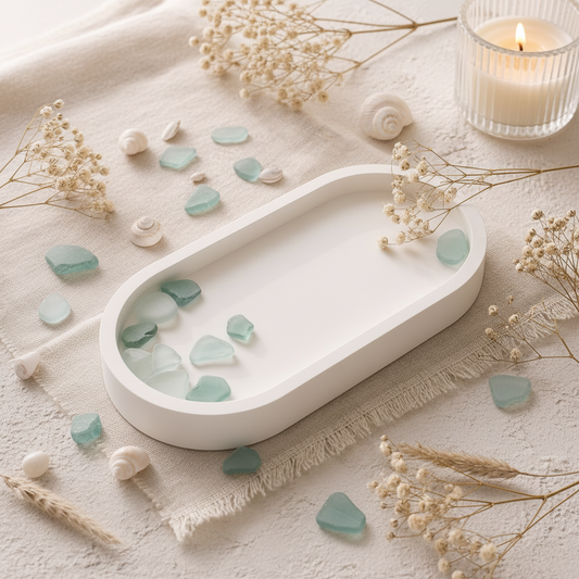 Shell White Oval Tray